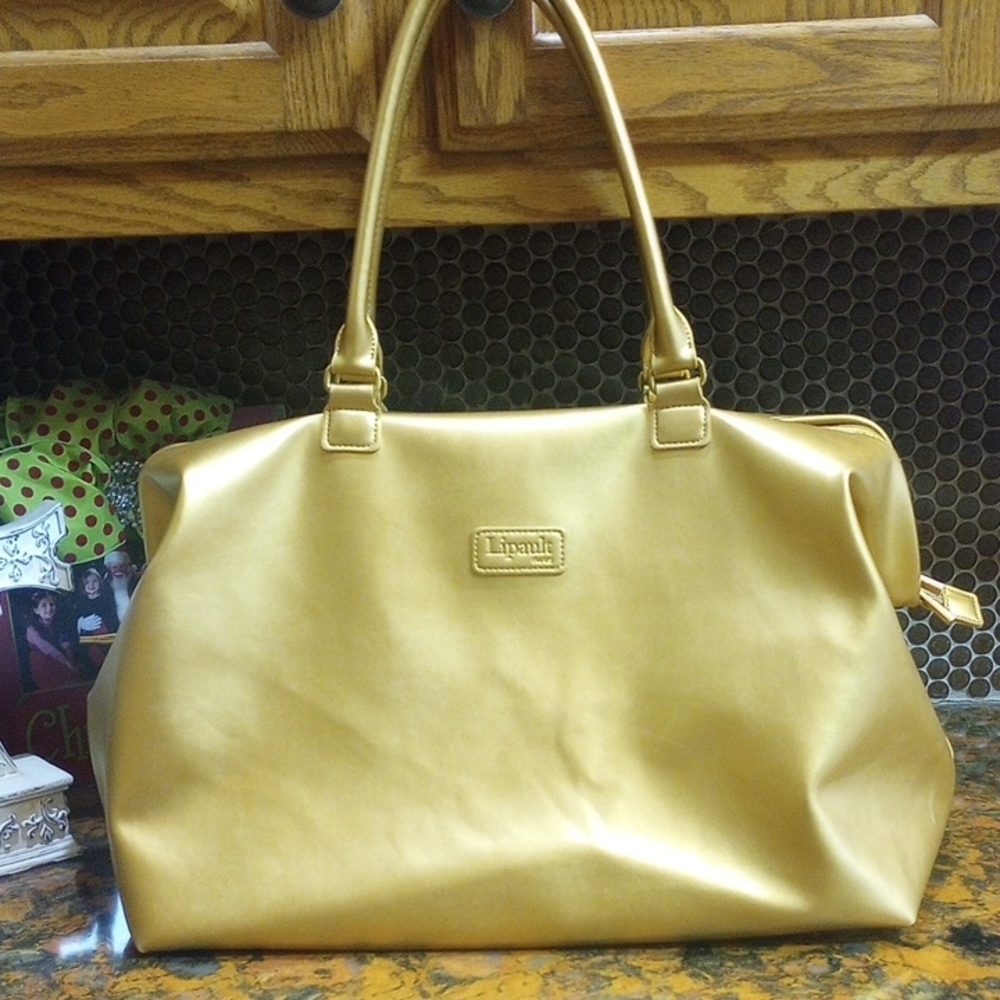 Metallic Gold Shoulder Tote Bag